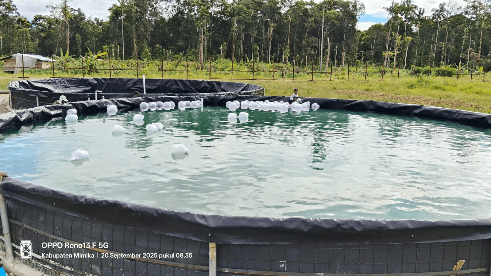 Water-filled biofloc tank at Area 02