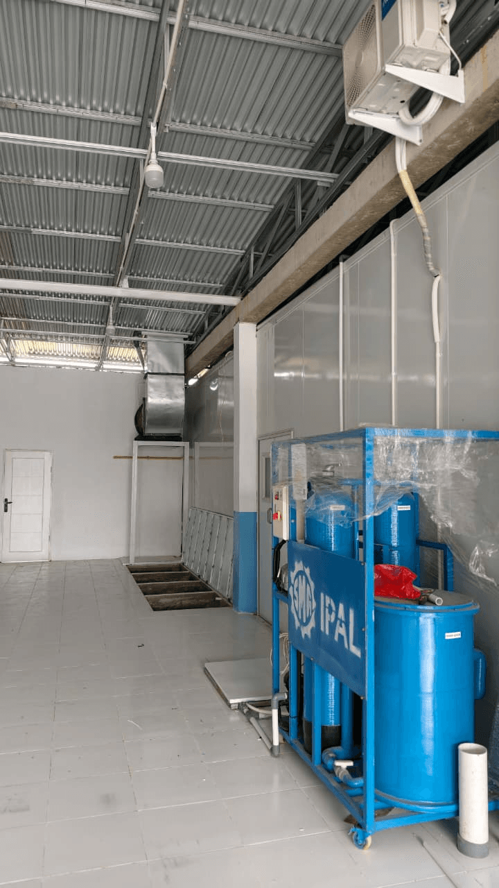 Utility and wastewater treatment equipment inside the industrial kitchen facility